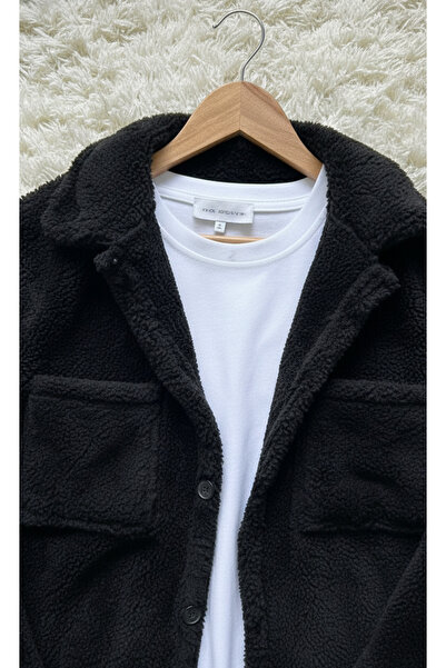 Fifty Color Trend, Men'S, Black, Teddy Sherpa, Plush, Fleece, Jacket, Black, Jogger Sweatpants