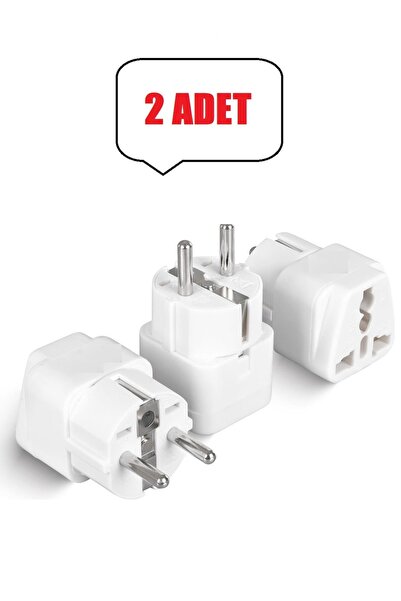 Derwell 2 Adet Üniversal Evrensel Seyahat Adaptörü Ingiliz ve Amerikan Fişler...