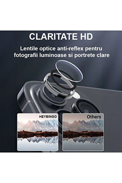 HEYBİNGO Camera Protection for Apple iPhone 15 Pro / 15 Pro Max
