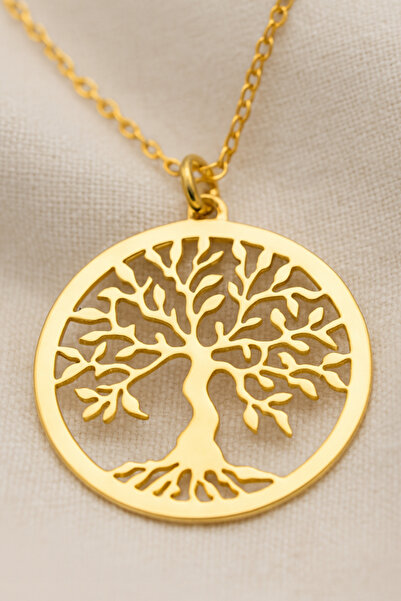 ZOLESSA Kadın 14 Ayar Altın Kaplama Gümüş Kararmaz Paslanmaz Hayat Ağacı Aile...
