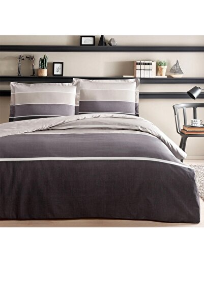 Taç Hazel Mürdüm Pamuk Saten Çift Kişilik Nevresim Takımı