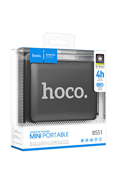 Hoco Portable Speaker (BS51), Wireless BT 5.3, 5W, 1200mAh, Sport Brick, Black