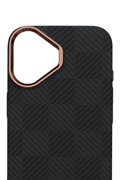 PiyasaSepeti حافظة بيكسل ويف لهاتف آيفون 16 بتصميم الشبكة الليلية