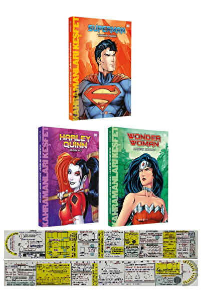 Beta Kitap DC Süper Kahraman Romanları 3'lü Set / Superman - Harley Quinn - W...