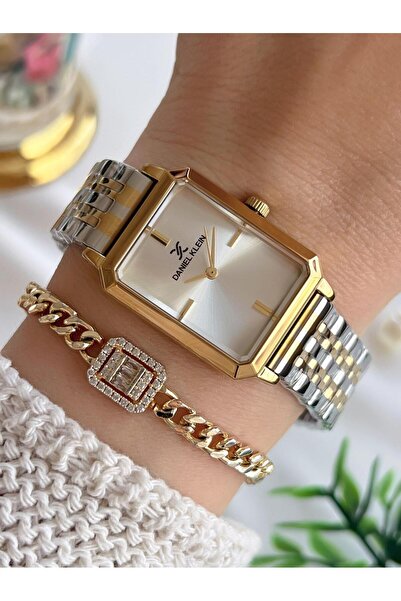 Daniel Klein Steel Cord 30 Meters Water Resistant Special Design Women Wristwatch+Bracelet Vs.Blkt.0723