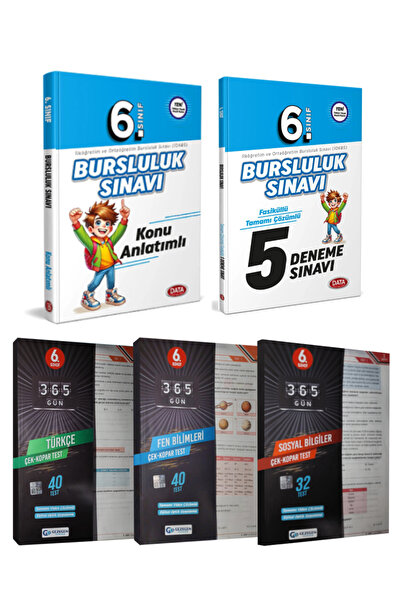 Data Yayınları 6. Sınıf Bursluluk Sınavı Konu Anlatımlı+ 5 Deneme Sınavı+ Gez...