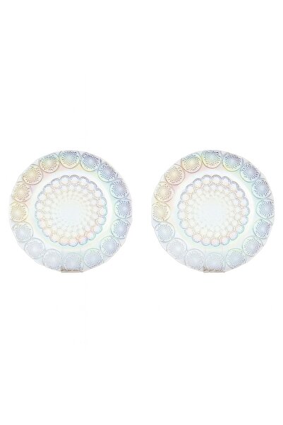 Byblos ✨ Set of two luxurious iridescent glass serving dishes – perfect for desserts and fruits (32 cm – 3 cm deep) ✨