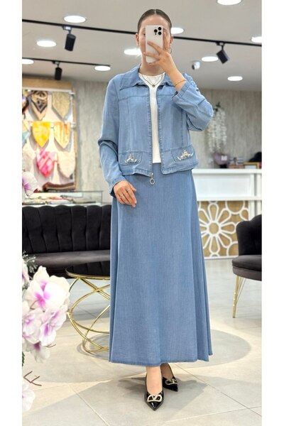 NPRIVE cu textură moale Set triplu cu fustă