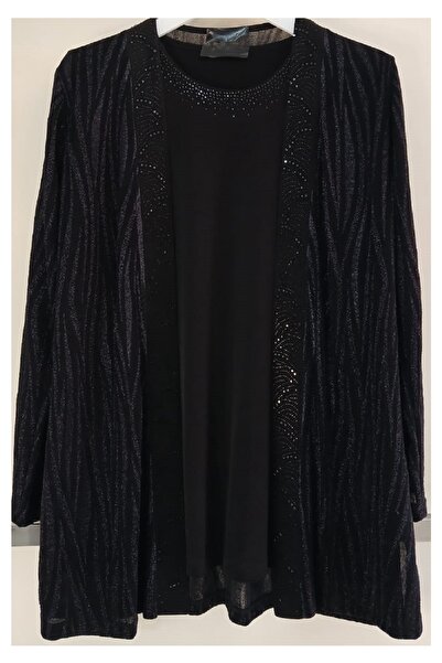 N.Y.YILDIZ Star Plus Size Silvery Stone Double Blazer Jacket Stretchy 1St Class Sandy Mother Special Shawl Collar Stone Suit