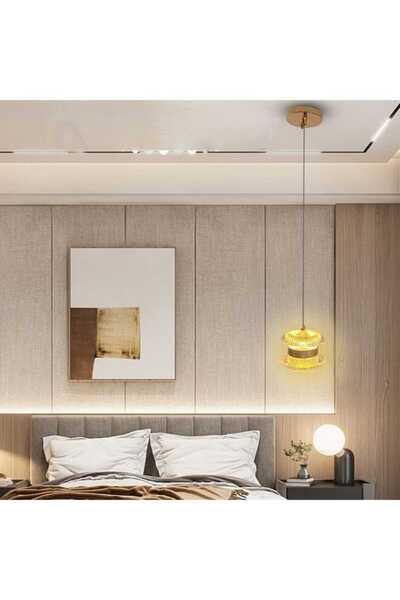 best power Luxurious Gold Single Pendant Light 7135-1 with Built-in Triple LED Lighting