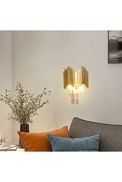 Generic Luxury 8015-W Crystal Golden E14 Wall Lamp
