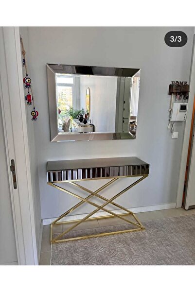 EMRE DEKORASYON - METAL AYAKLI AYNA İŞLEMELİ DRESUAR