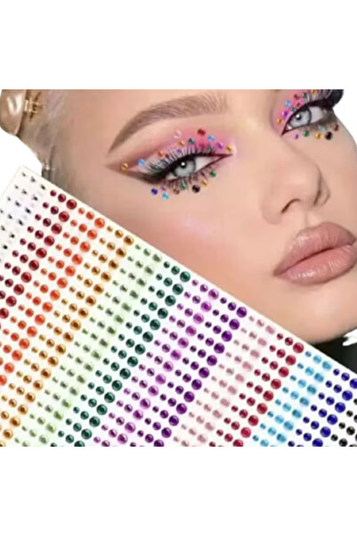 CRM Set of 900 decorative rhinestones for makeup and hairstyling, multicolor