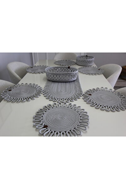 fa collection desing Runner din iută naturală, cu model, răchită, americană, pentru masă, pentru măsuță de cafea, Supla