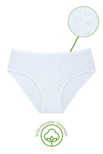 Newlilla 5-Pack 100% Cotton Heart Patterned Bato Panties - High Waist & Comfortable Fit Everyday Underwear