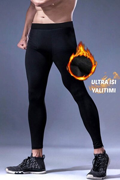 MİSTİRİK Pezzoli Модель з плюшевою підкладкою, що зберігає тепло, термостійкі чоловічі лосини чорного кольору