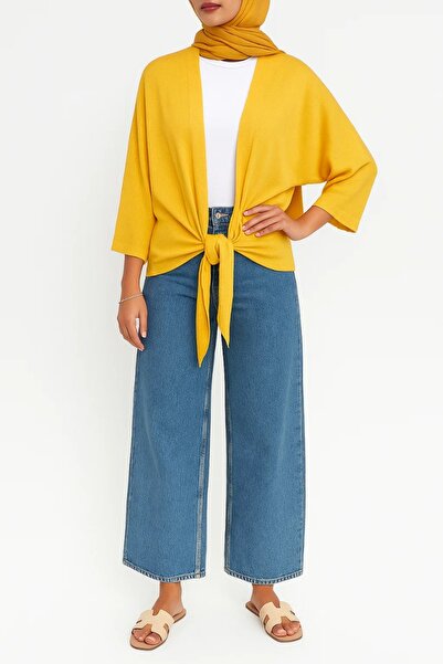 MayaCloset Women's Knitwear Yellow Muse Cardigan