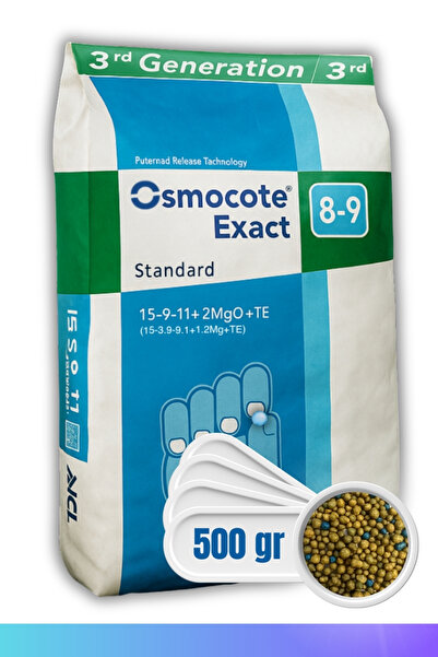 ICL OSMOCOTE Osmocote® Exact Standard 15-9-11 + 2MgO + TE | 8-9 Ay Kontrollü Salınımlı Gübre (500 gr)