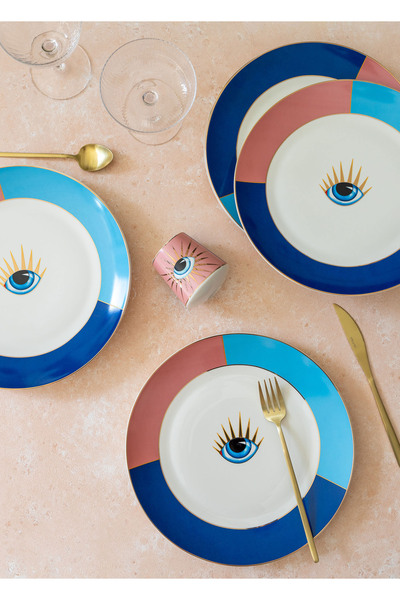 RİVO HOME DECOR The Mia Eye Serving Plate for 6 People