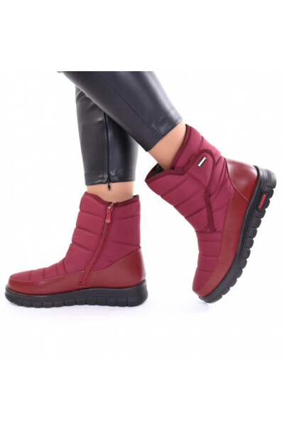Elza Burgundy Fleece-Lined Boots