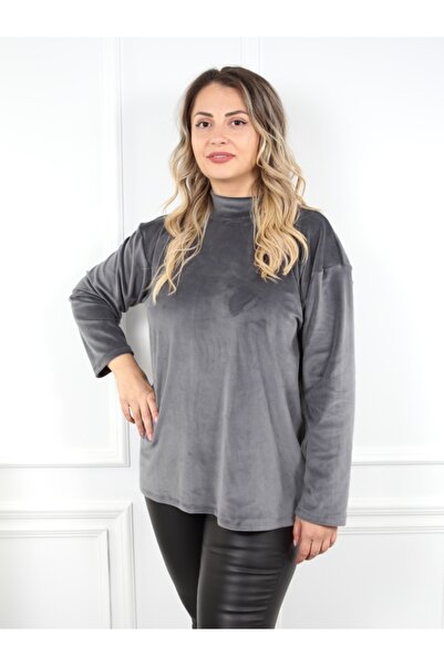 Dia gray velvet turtleneck