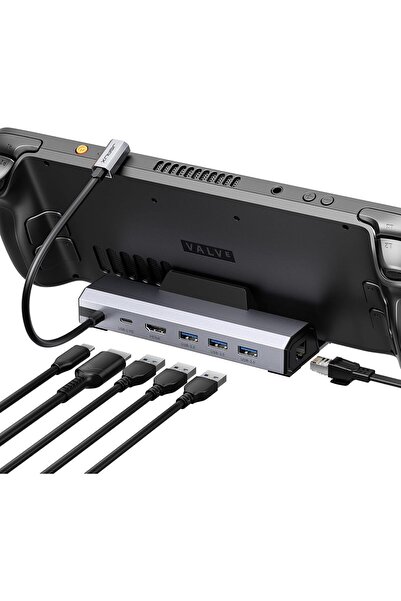 cosmostech 6-in-1 Steam Deck Dock – 4K HDMI, Gigabit LAN, USB 3.0, 100W PD, Ç...