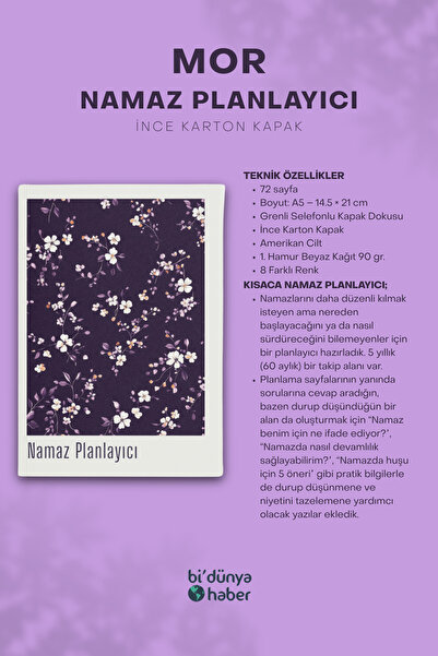 Bi Dünya Haber My 5-Year Prayer Planner Notebook - Purple