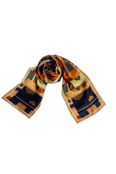 OMG Women's double layer silk scarf, 15x145cm, multicolor