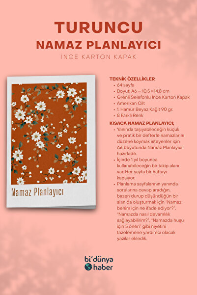 Bi Dünya Haber My 1-Year Prayer Planner Notebook - Orange