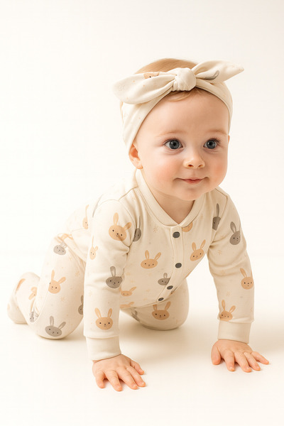 moukou Organik Pamuk Bebek Tulumu - Rahat ve Yumuşak