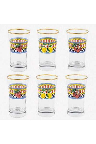 Tantitoni 6 Piece Soft Drink Glass Set with Orange Fruit Pattern