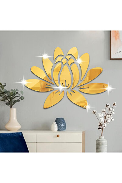 Nirvana Decor Lotus Çiçeği Pleksi Ayna Duvar Dekoru – Gold / Gümüş 3D Ayna – ...