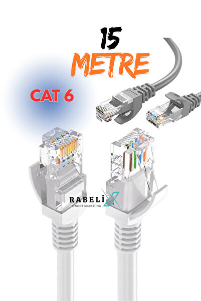 Rabelix Online Marketing 15 Meter Cat6 Network Internet Ethernet Computer Cable Rj45 to Rj45 15 Meter Patch Cable