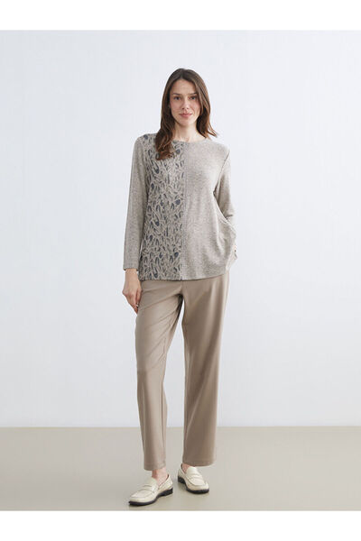 LC Waikiki Beige Elastic Waist Women's Trousers