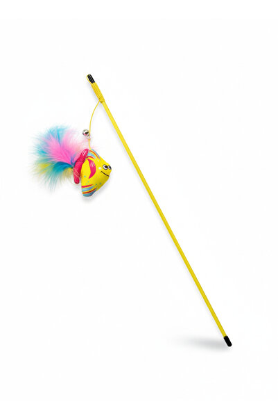 Silvanature صنارة صيد على شكل قطة مع أشكال أسماك ملونة وذات أذنين وريش - عصا ...