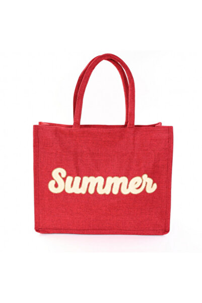 SUMİNA burgundy beach bag