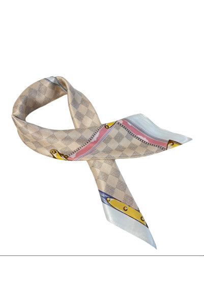 OMG Natural silk scarf, asymmetrical pattern, 70x70 cm