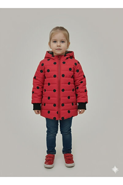 DUBLİNO KİDS Palton pentru fetiță de tranziție cu căptușeală din pluș, rezistent la apă și vânt