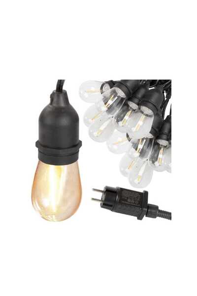 WTO Garden light garland, WTO®, 20 bulbs, 2 W, 20 m, IP44, interconnectable, warm light