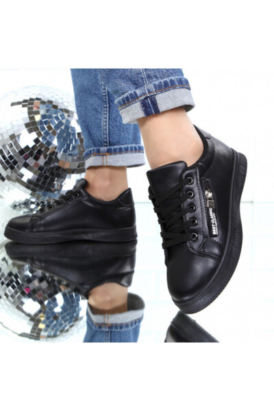 Gisela black low-sole sneakers ( leather)