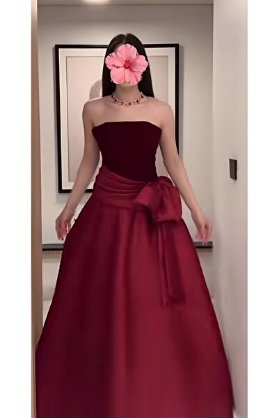 berlanty Luxurious couture-design evening dress with a waist adorned with a large bow (multiple colors)