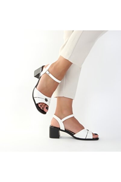 Vira white heeled sandals