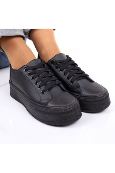 Verona lightweight black -leather sneakers