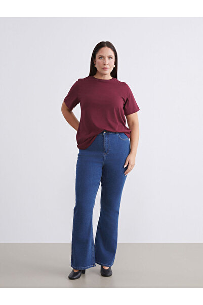 LC Waikiki Soulifenavy Blue Plus Size Flare Women's Jean Pants