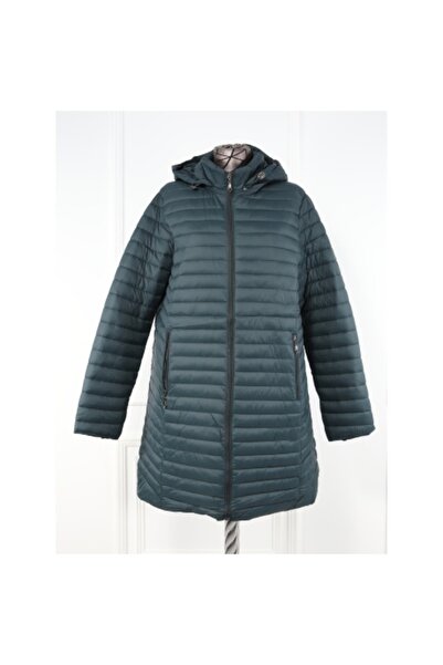 Orien Dark green three-quarter quilted jacket
