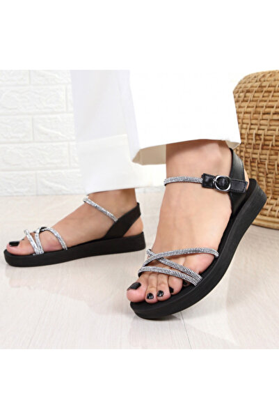 SABY sandale negre ușoare cu talpă joasă