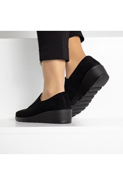 BRINA Black Casual Shoes - Faux Suede Leather