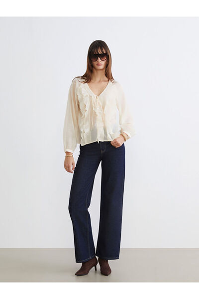 LC Waikiki Indigo wideleg women's jean pants from plus-store