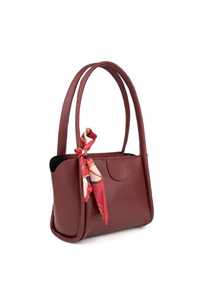 Rivina Moli Women's Double Handle Scarf Detailed Small Size Handbag and Shoulder Bag