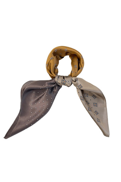 OMG Natural silk scarf, asymmetrical pattern, 70x70 cm